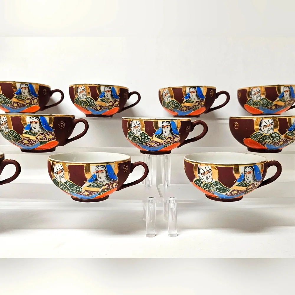 NAKASIMA Moriage Gold Gilded Geisha LITHOPHANE 26-piece Tea Set